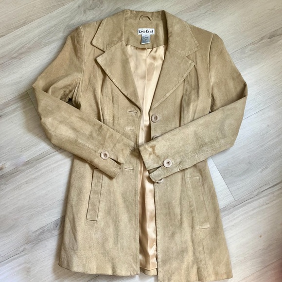 bebe Jackets & Blazers - Vintage Bebe light tan suede leather jacket
